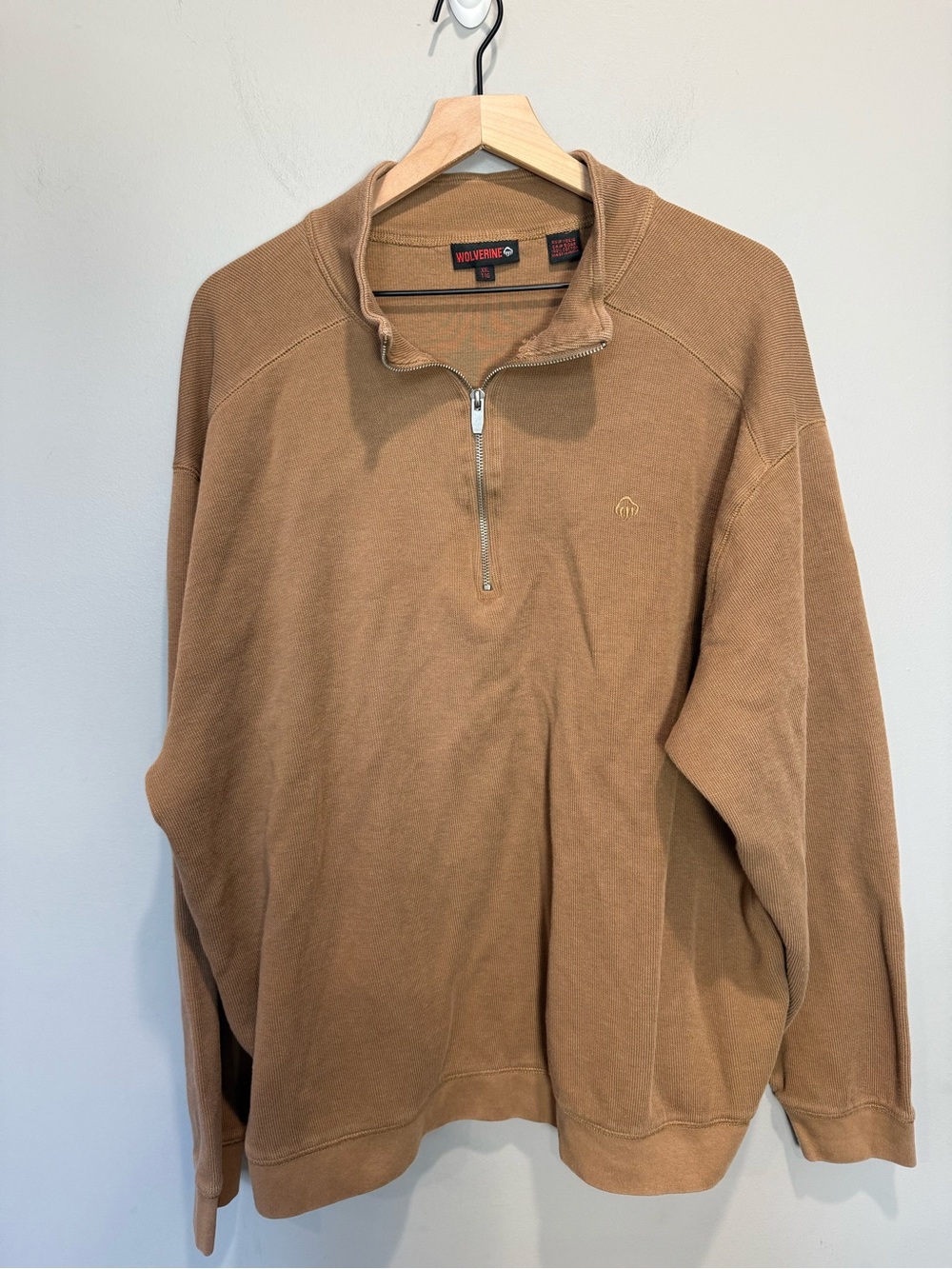 Wolverine Men’s XXL Brown 100% Cotton Quarter Zip Pullover Workwear